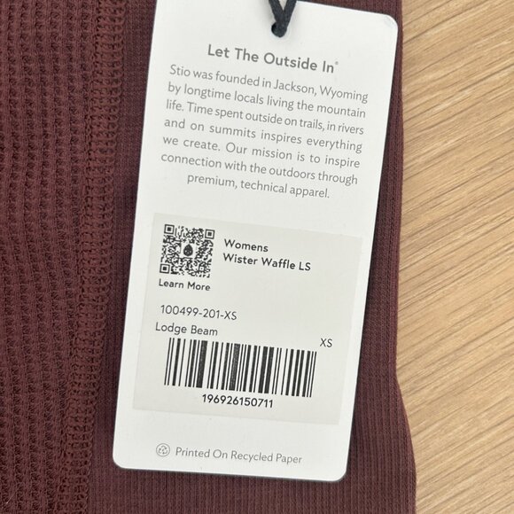 Stio Women's Wister Waffle LS XSMALL NWT - Picture 3 of 3